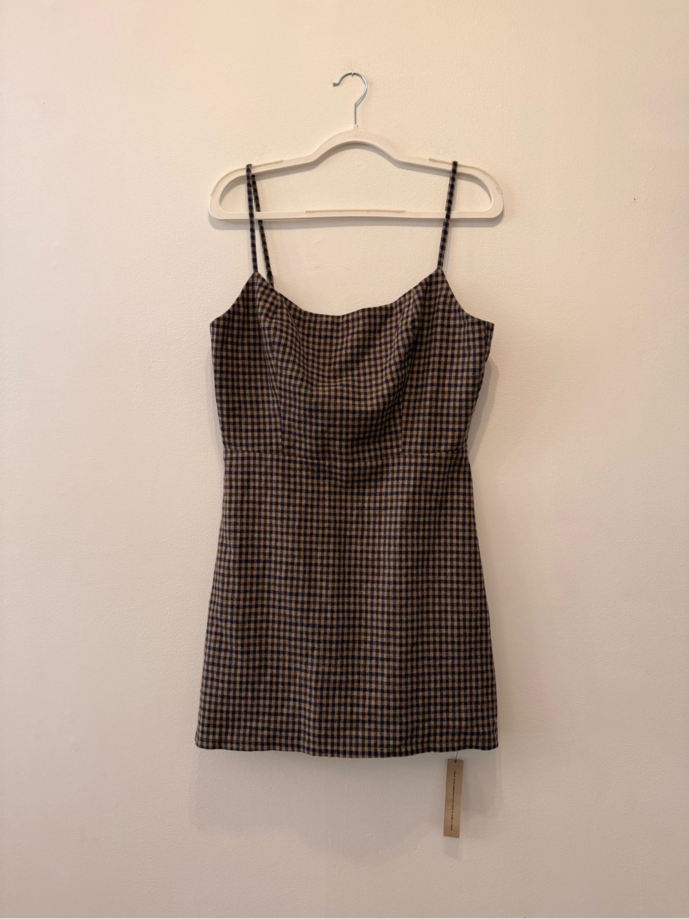 Reformation Brown & Black Gingham Mini Dress